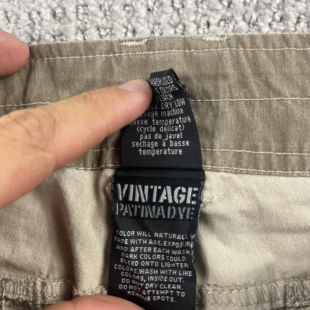 Kuhl Men's Vintage Patina Dye Hiking Shorts Zip Cargo Pockets Size 34 Olive
